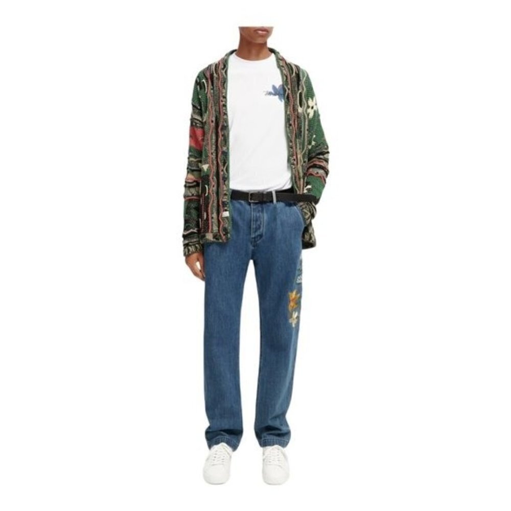 Scotch & Soda The Verve Straight Leg Relaxed Utility Fit embroidered Jeans 36 32 - Picture 1 of 16